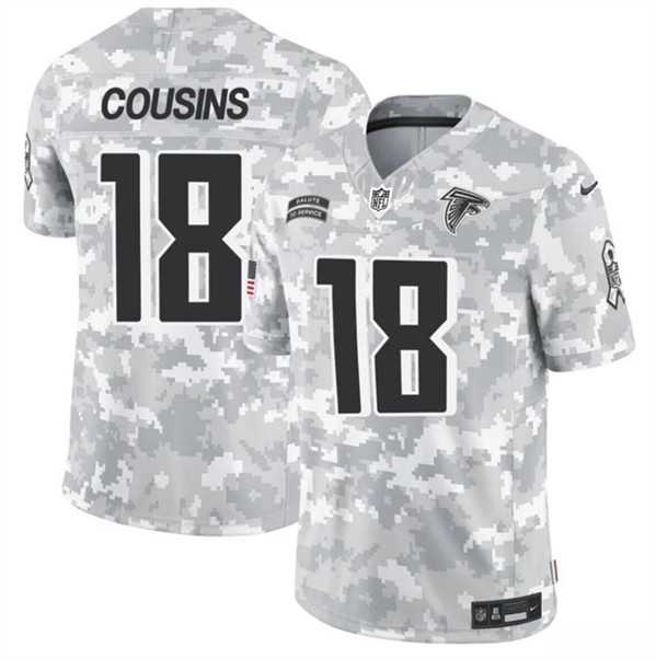 Mens Atlanta Falcons #18 Kirk Cousins 2024 F.U.S.E. Arctic Camo Salute to Service Limited Stitched Jersey Dzhi